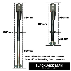 Black Jack BJTJ-MAXI-1000 Electric Trailer Jack with Clamp