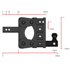 Gen-Y Hitch GHM-1014-A5 2" Shank, 5" Drop, 4,500 KG Torsion-Flex Hitch & Single Ball (50mm)