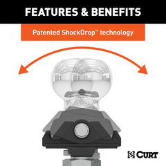 CURT 40047-85 Rockerball ShockDrop 50mm Towball