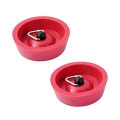 Camec 25mm Red Sink Plug with Chain Hook (2 Pack)