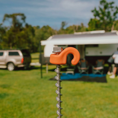 Ground Dog Screw in Peg with Hook Collar