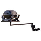 BBQARM BQA650-TRAYLGEBLK-VTM Black Large Tray With 650mm Arm & Vehicle Tow Hitch