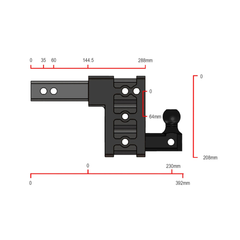 Gen-Y Hitch GHM-313-A5 2” Shank, 5” Drop, 4,500 KG Hitch & Single Ball (50mm)