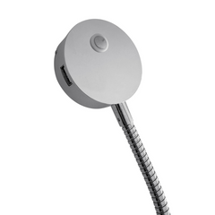 Transeng TRA-RLG-CHROME Gooseneck Chrome Reading Light with USB Charging Port