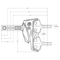 CURT 45969-85 Rebellion XD Adjustable Ball Mount