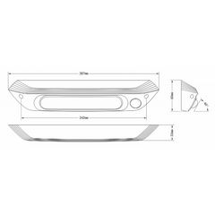 Transeng TRA-LEDAW287B-DIM Dimmable Black 287mm Dual 12V Awning Light with Switch