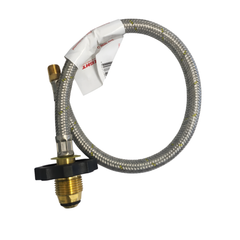 450mm Gas Flexi Hose POL w Handwheel x 1/4 Inv Flare - suits Twin Cylinders