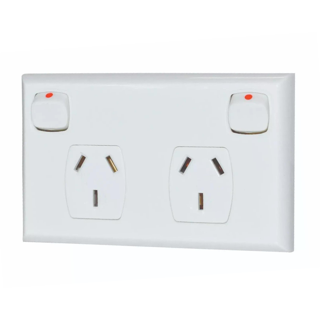 Transco White Double Pole Power Point