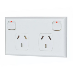 Transco White Double Pole Power Point