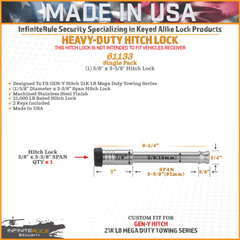 Gen-Y Hitch 61133-D Infinite Rule Locking Pin Rated to 7000kg for Gooseneck Coupler