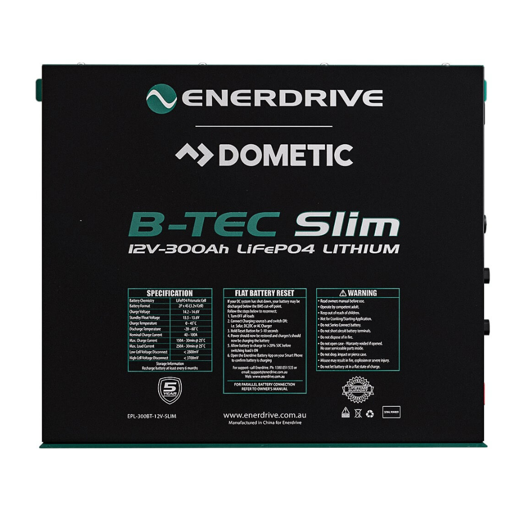 Enerdrive EPL-300BTM-12V B-TEC 12V 300AH Slim Lithium Battery