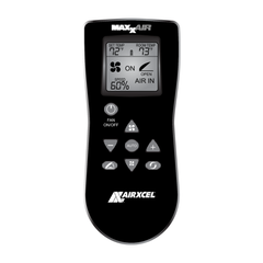 MaxxFan Deluxe with Black Rain Dome, Thermostat, Power Lift & Remote (18)