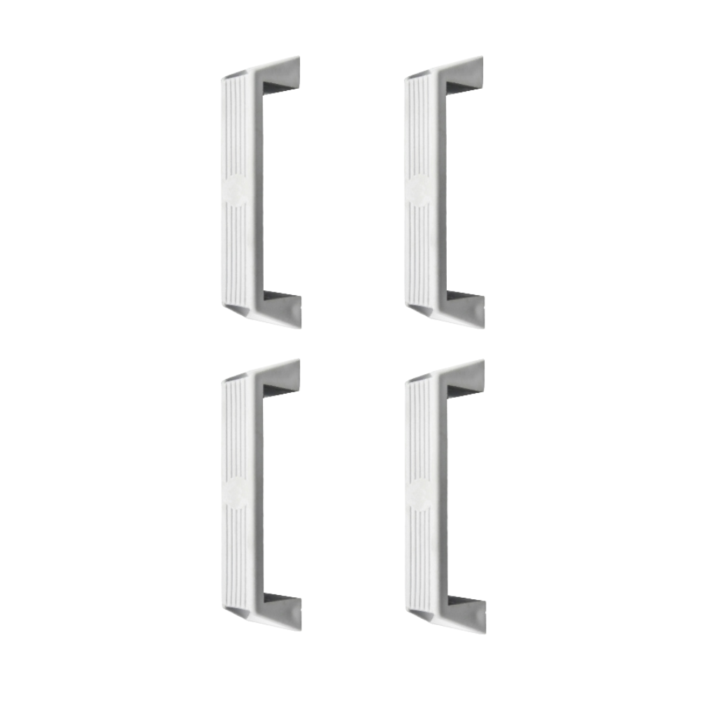 Camec White Plastic Grab Handle (Set of 4)