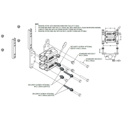 BOS 010-090 50mm Twin Clamp & Bolt w/ Swivel Handle