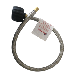 51-LCCFP14I600F Type F LCC27 x 1/4" Inv. Flare Flexible Handwheel Pigtail (600mm) - Suits Twin Cylinders