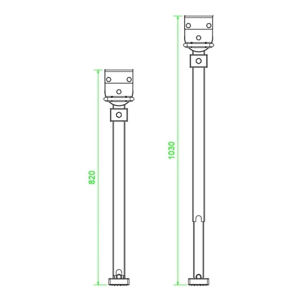 Iluma 820mm Zinc Drop Down Stabiliser Leg