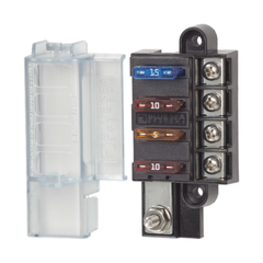 Enerdrive EA-FB-11 Fuse Block 4 Way Positive with Cover and Label Kit