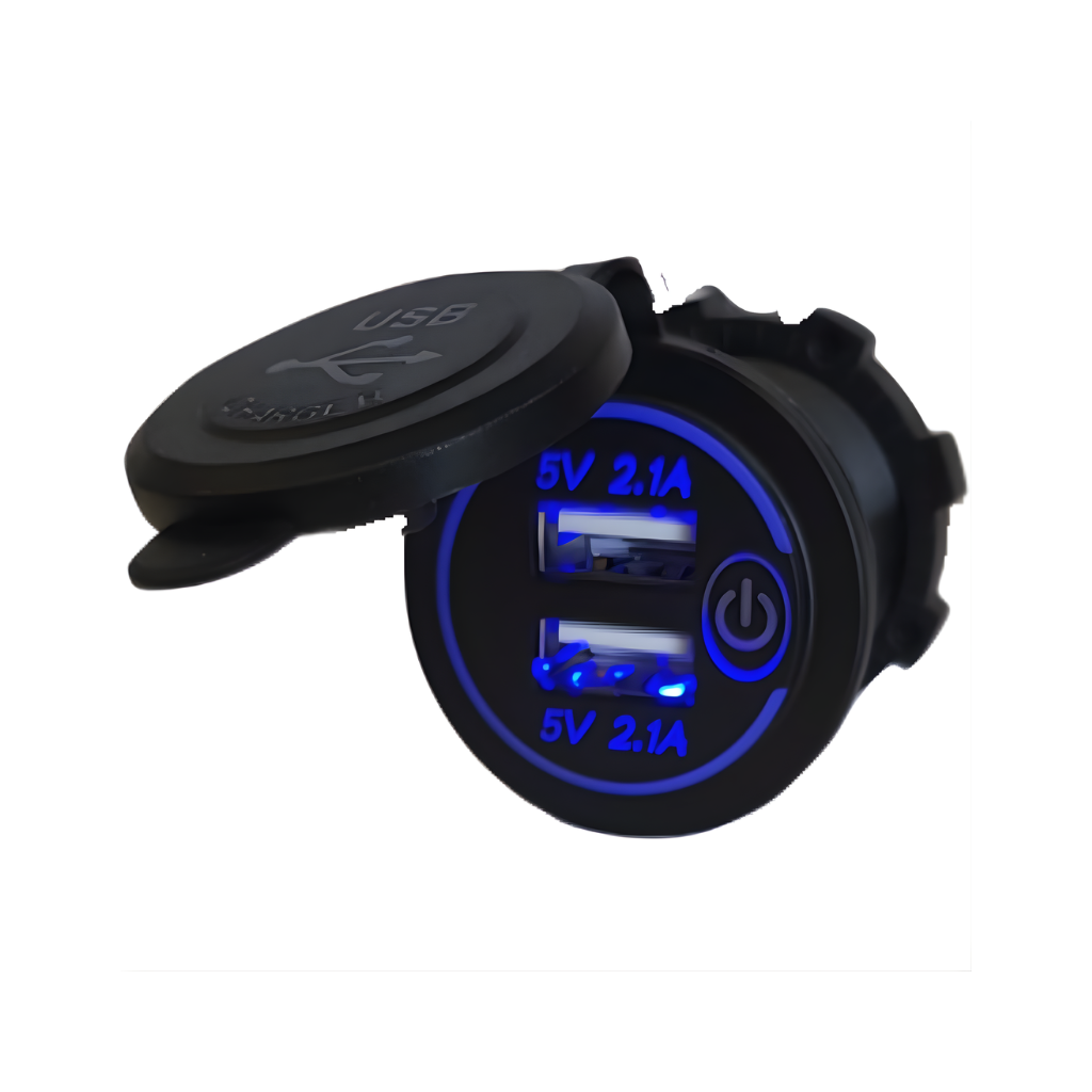 QLEC Flush Mount Socket with Twin USB & Switch