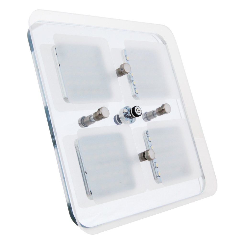 Camec 040310 LED Square Crystal Ceiling Light with Touch Button