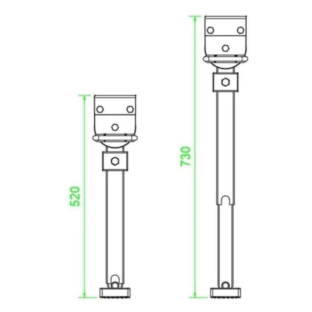 Iluma 520mm Black Drop Down Stabiliser Leg