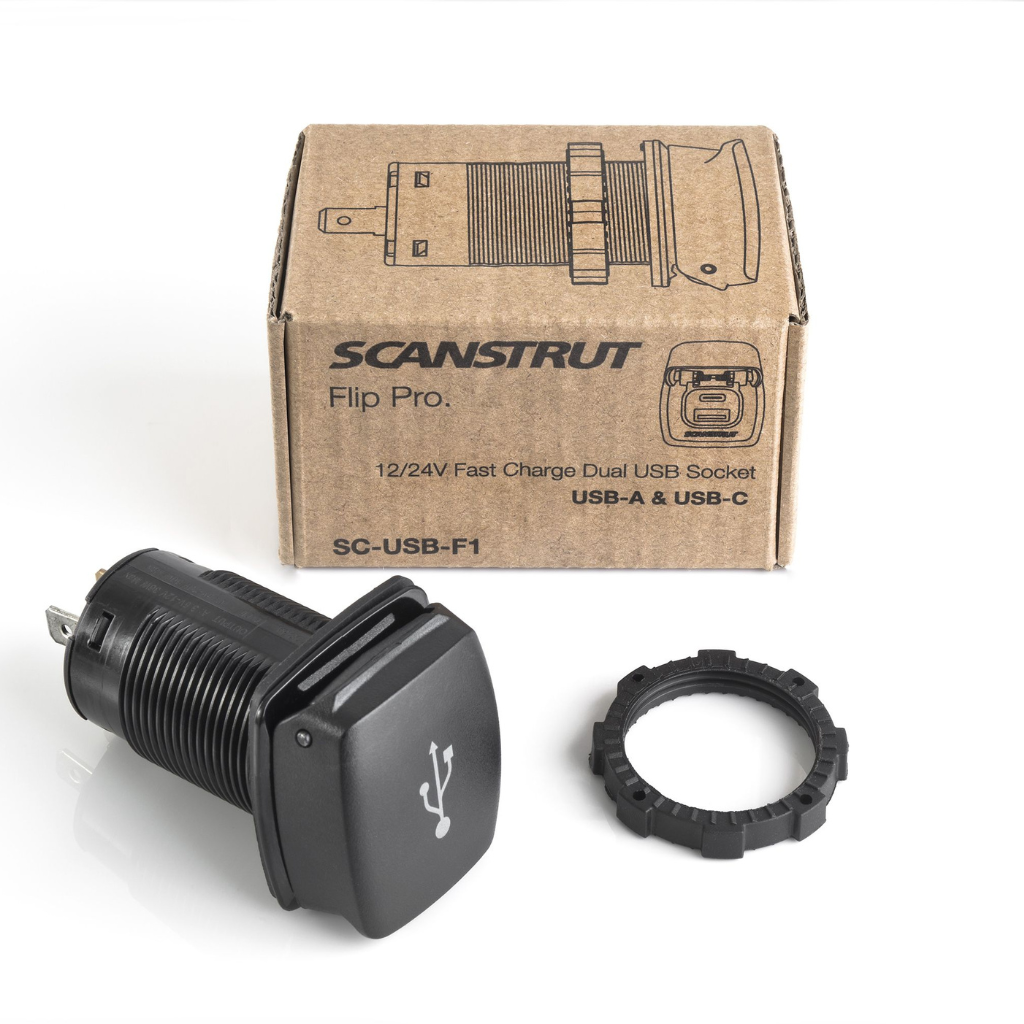 Scanstrut SC-USB-F1 Flip Pro Fast Charge USB-A and USB-C Socket