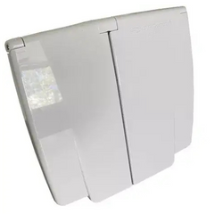 CMS White 15A Single Power Inlet with RCD Switch