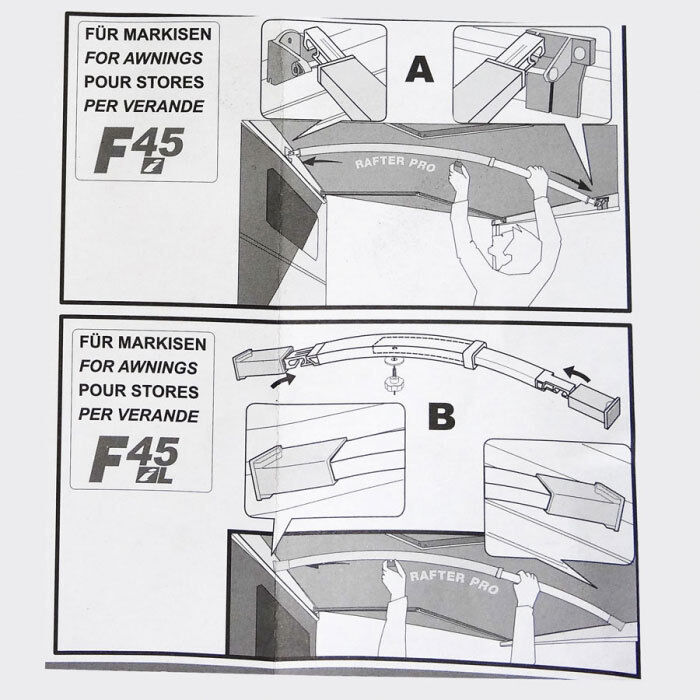 Fiamma 03616A01 Curved Centre Awning Support Rafter Pro for F45 F45S Caravan Box Awning