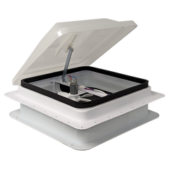 Coast RV 650-00474 14x14 White Wind-up Roof Vent With 12V Fan