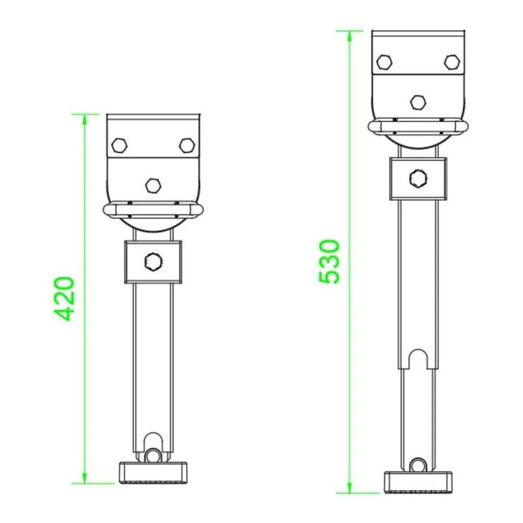 Iluma 420mm Zinc Drop Down Stabiliser Leg