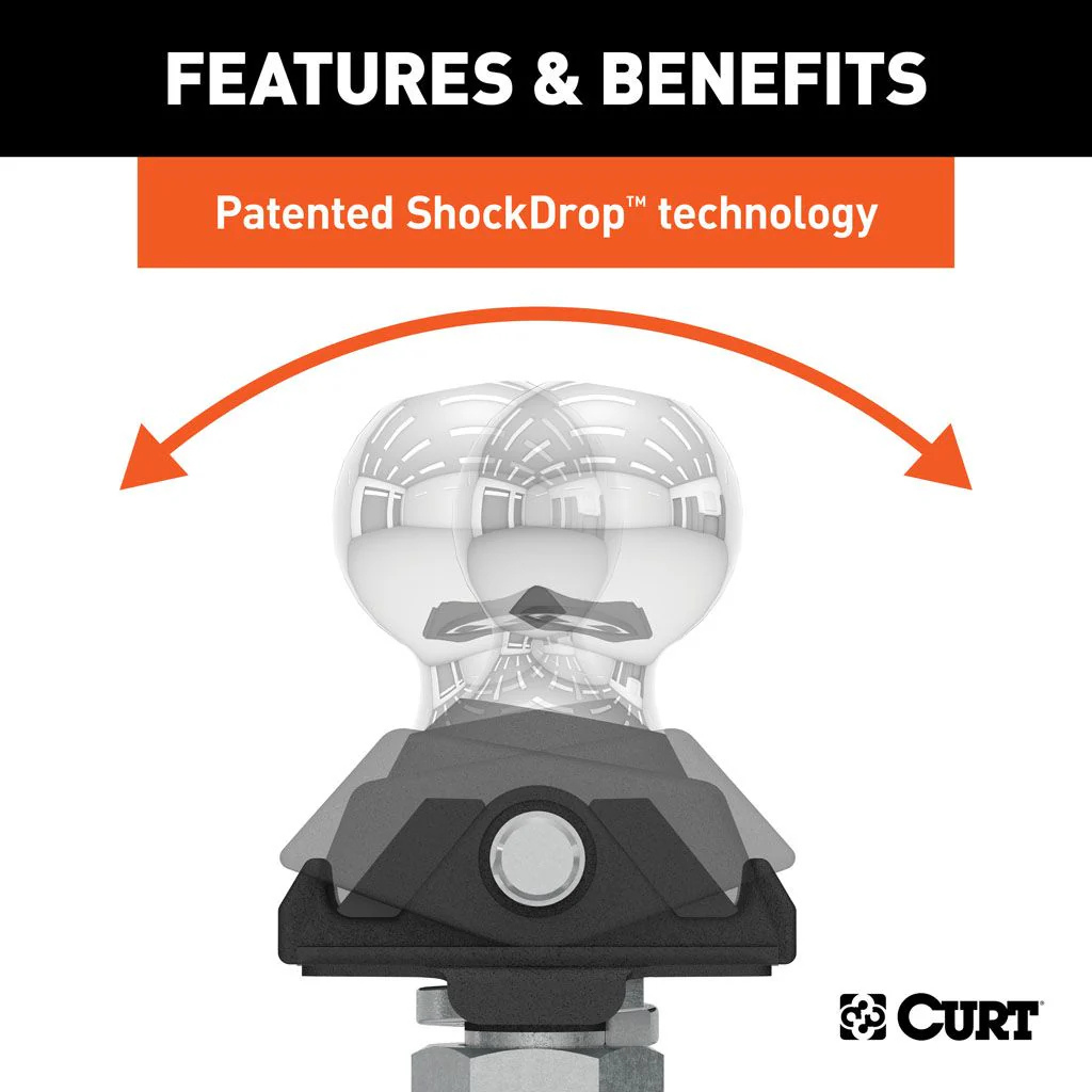 CURT 40047-85 Rockerball ShockDrop 50mm Towball