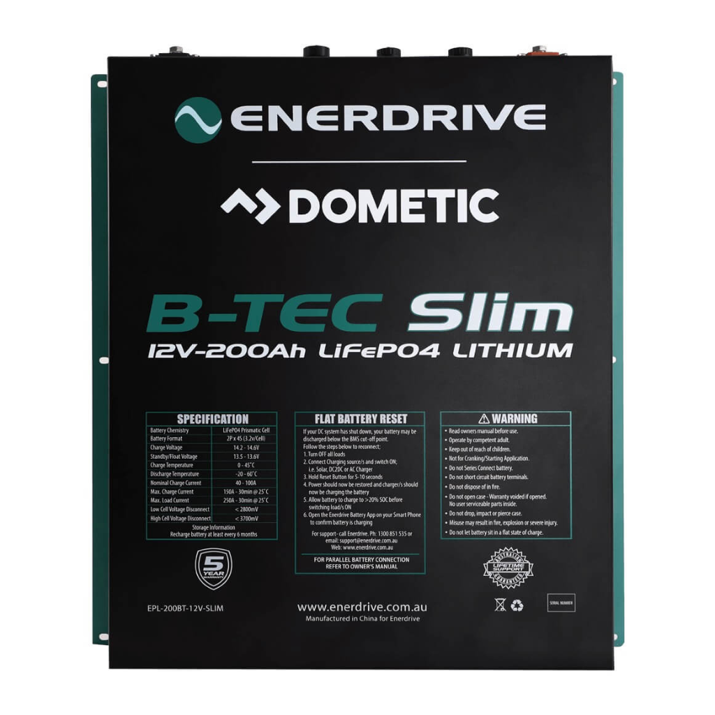 Enerdrive EPL-200BT-12V-SLIM B-TEC 12V 200AH Slim Lithium Battery