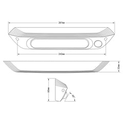 Transeng 287mm Dual LED Black Awning Light