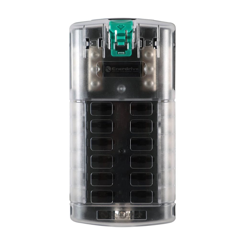 Enerdrive EA-FB-07 Fuse Block 12 Circuits with Negative Bus and Cover