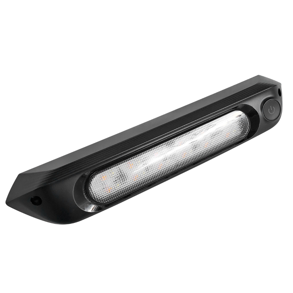 Transeng TRA-LEDAW287B-DIM Dimmable Black 287mm Dual 12V Awning Light with Switch
