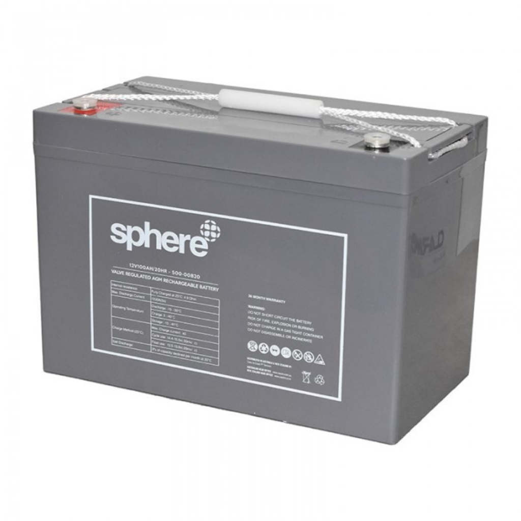 Sphere 500-00820 12V 100AH AGM Deep Cycle Battery