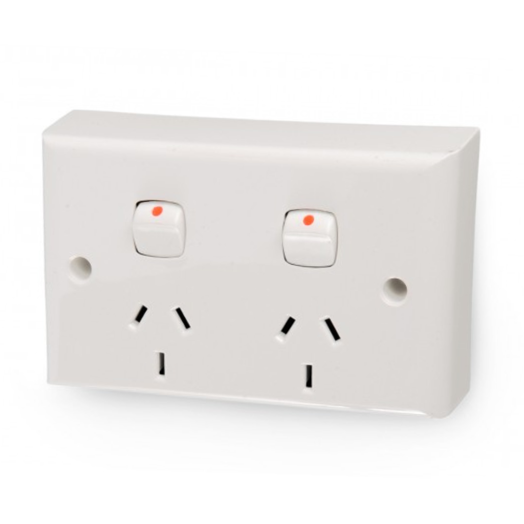 Clipsal White Deep Double GPO Power Point