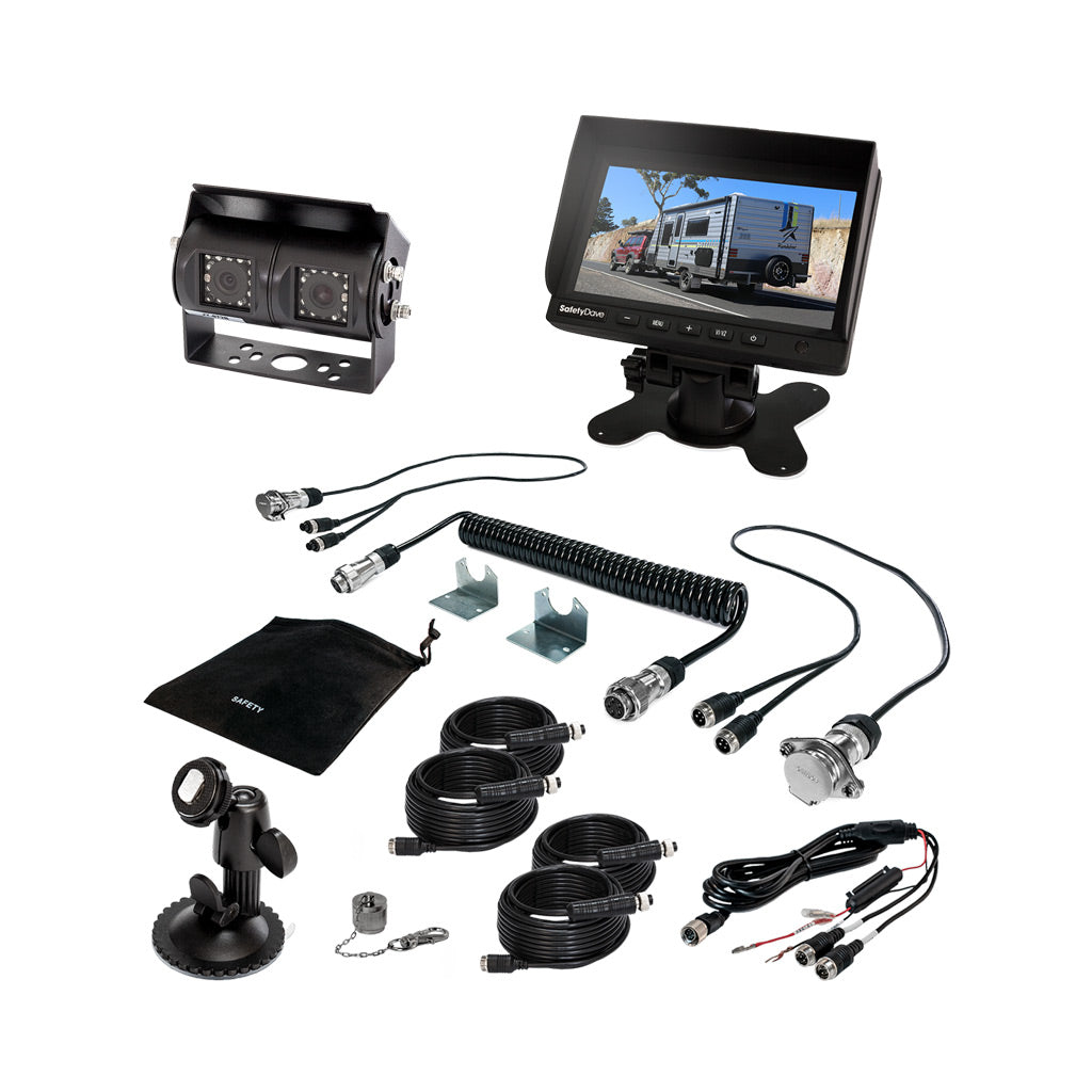 Safety Dave 6" Dash/Windscreen Monitor Black Dual Camera Kit