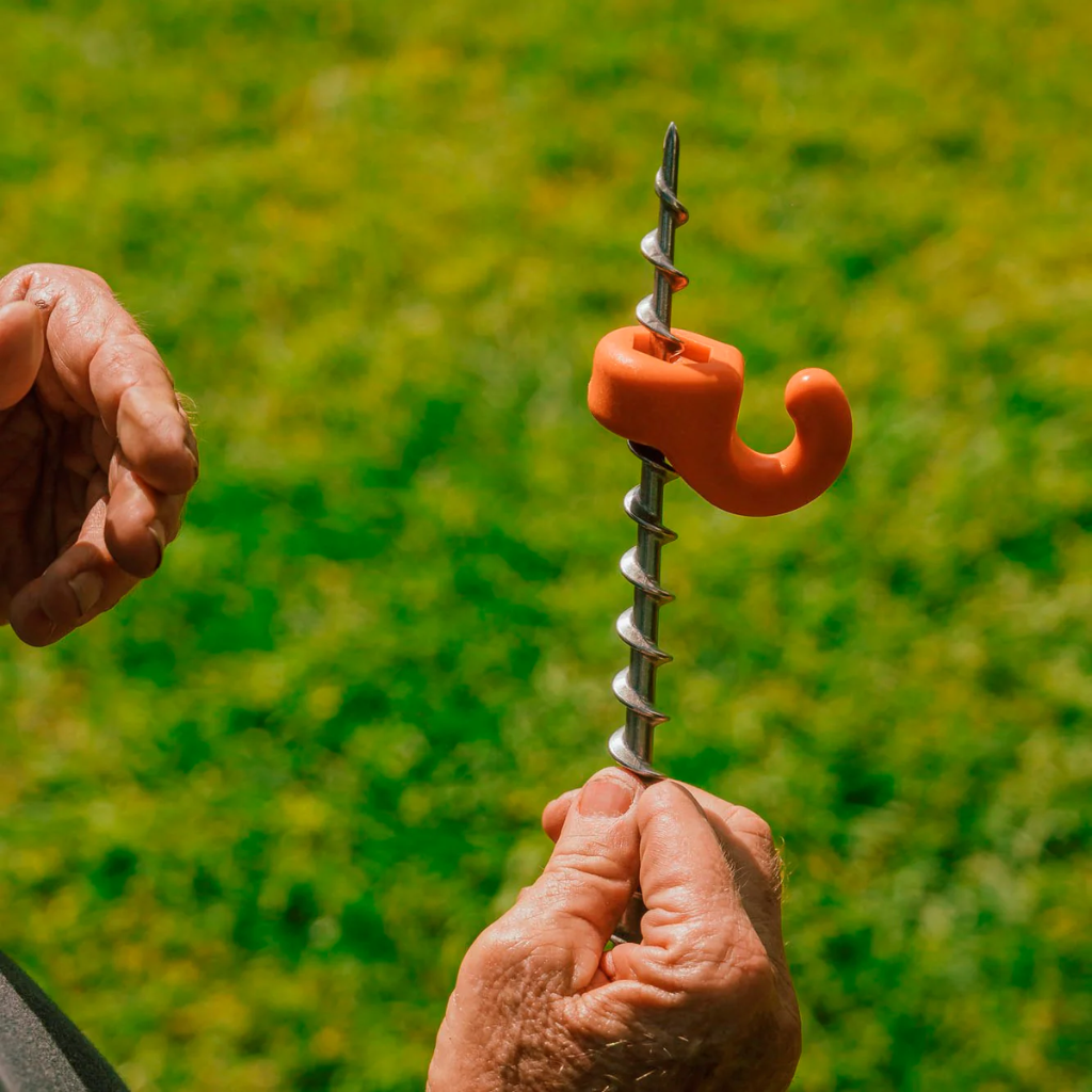Ground Dog Screw in Peg with Hook Collar