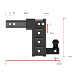 Gen-Y Hitch GHM-314-A57 MEGA-DUTY SERIES, 2” Shank, 7.5” Drop, 4,500 KG Hitch & Versa-Ball (50 MM & 70MM)