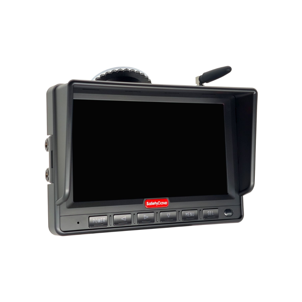 Safety Dave Wireless AHD Rear Vision Kit - 7" Mirror Monitor & Black Square Camera