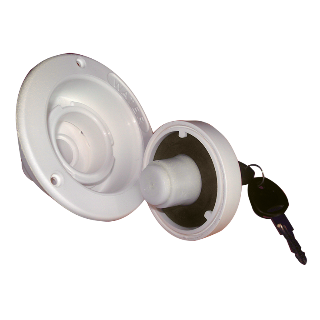 Coast RV White Lockable Water Filler & Cap