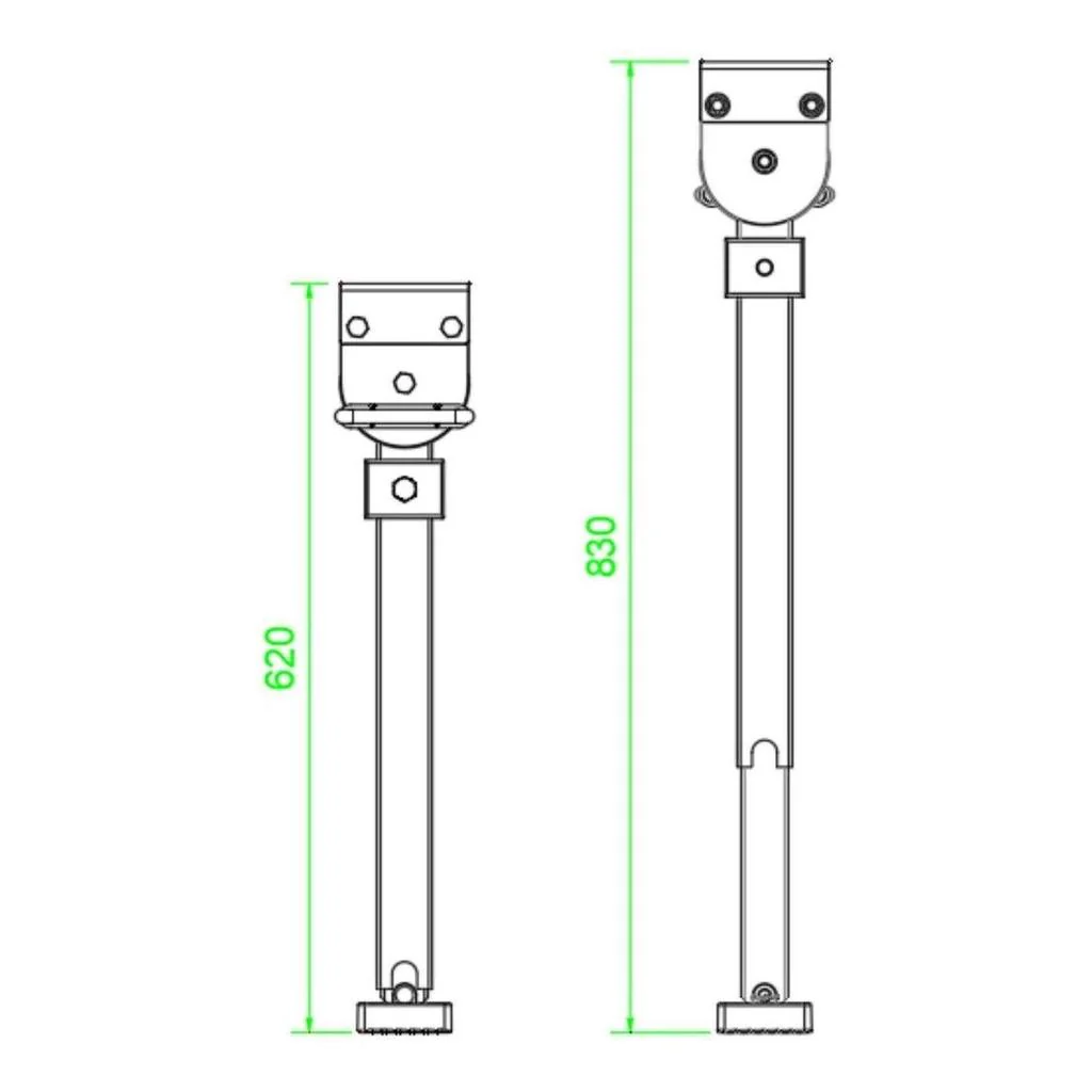 Iluma 620mm Zinc Drop Down Stabiliser Leg