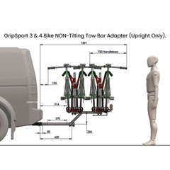 Gripsport GSR100 Non-Tilting Tow Bar Adapter for 3-4 Bike Van Racks
