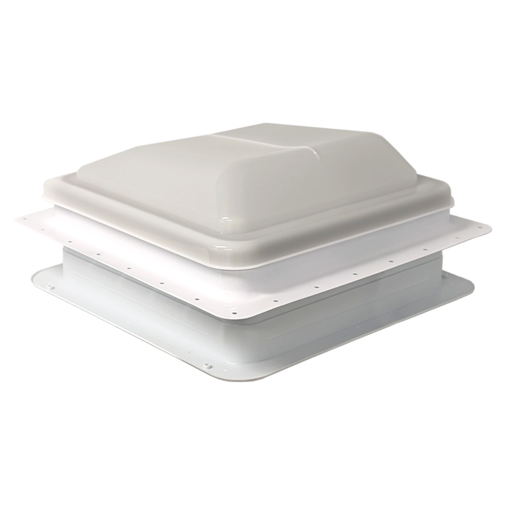 Coast RV 650-00474 14x14 White Wind-up Roof Vent With 12V Fan