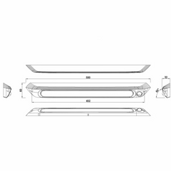 Transeng TRA-LEDAW500B-DIM Dimmable Black 500mm Dual 12V Awning Light with Switch