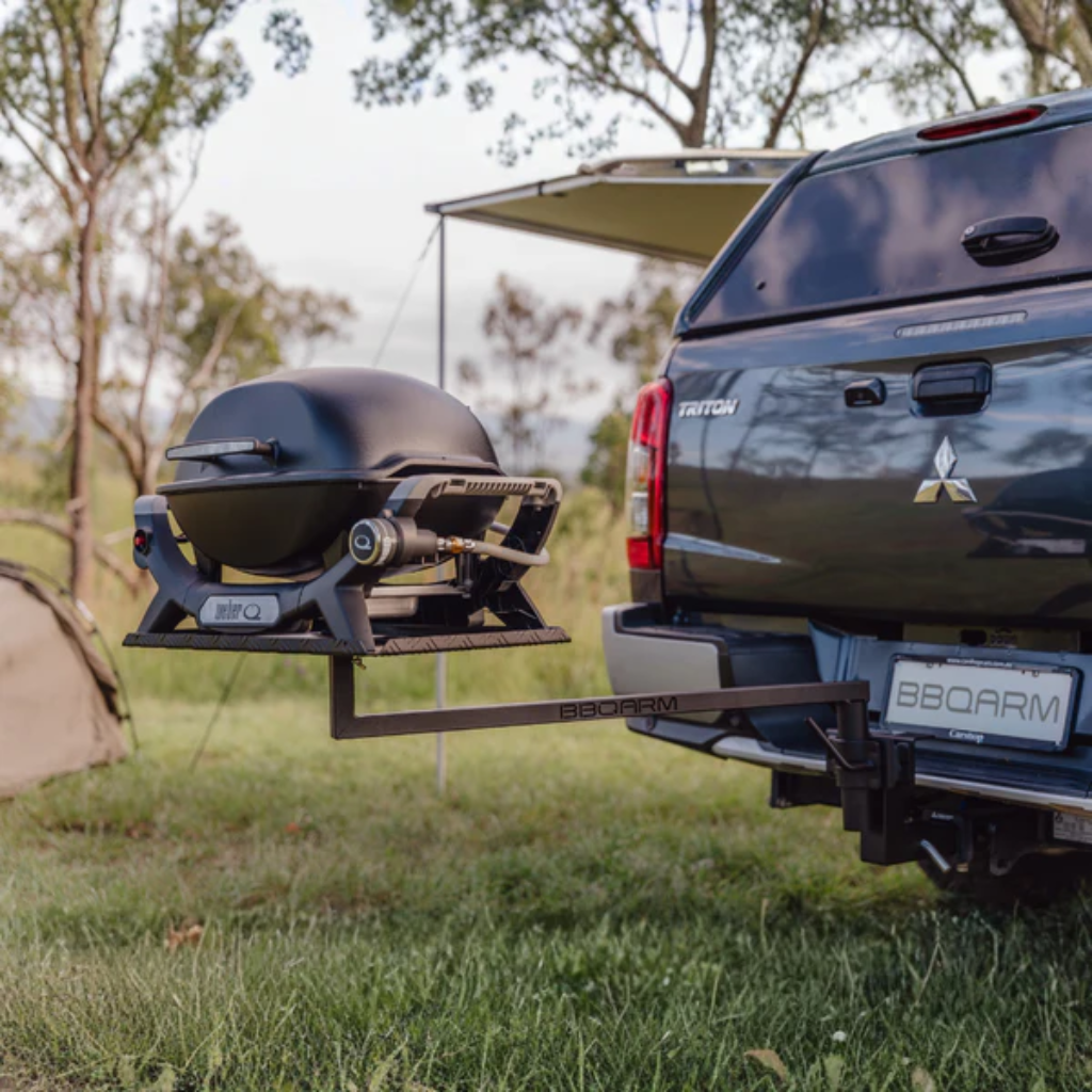 BBQARM BQA650-TRAYREGBLK-VTM Black Regular Tray With 650mm Arm & Vehicle Tow Hitch