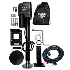 Black Jack BJTJ-MAXI-1001 Electric Trailer Jack with Clamp & Wiring Harness Kit