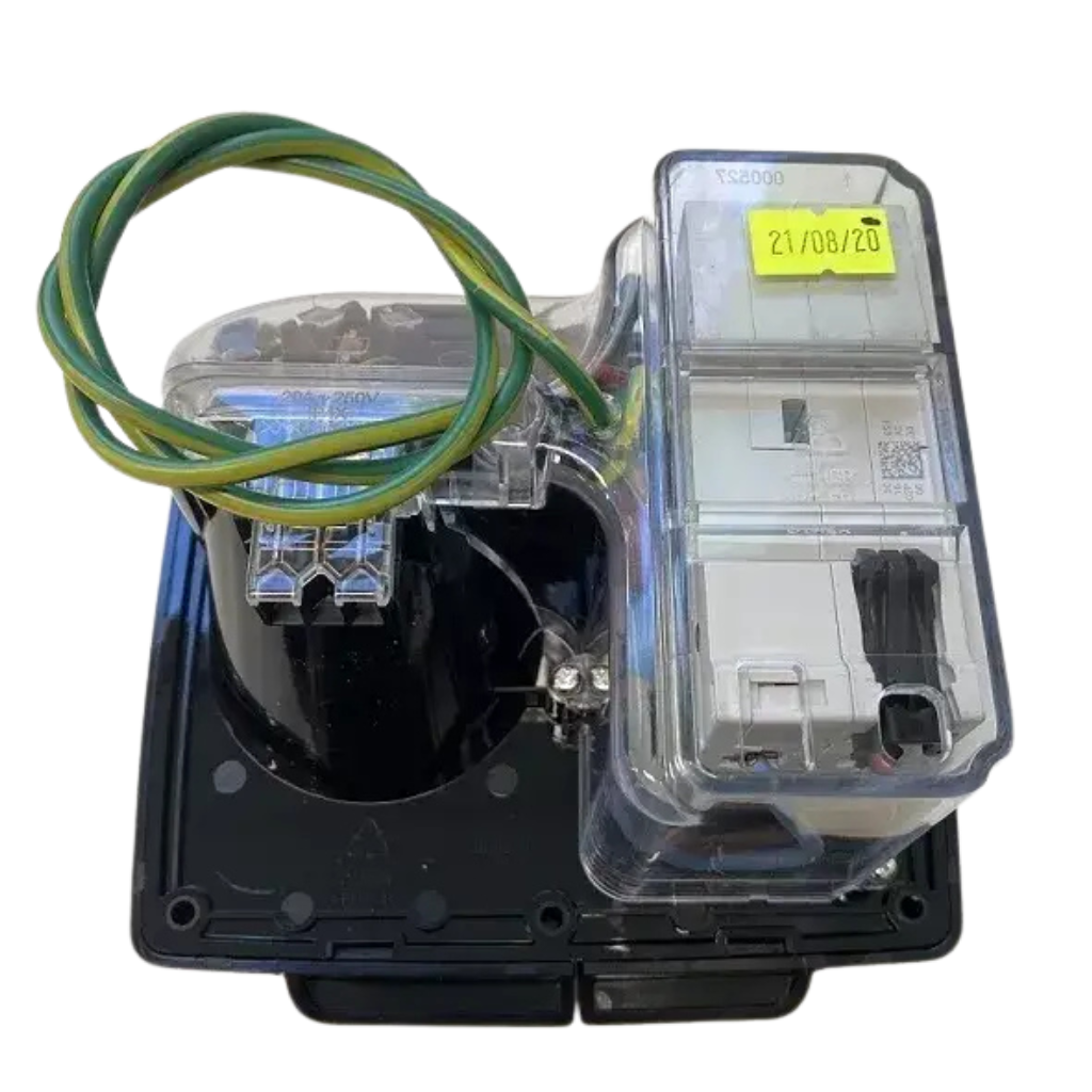 CMS Black 15A Single Power Inlet with RCD Switch