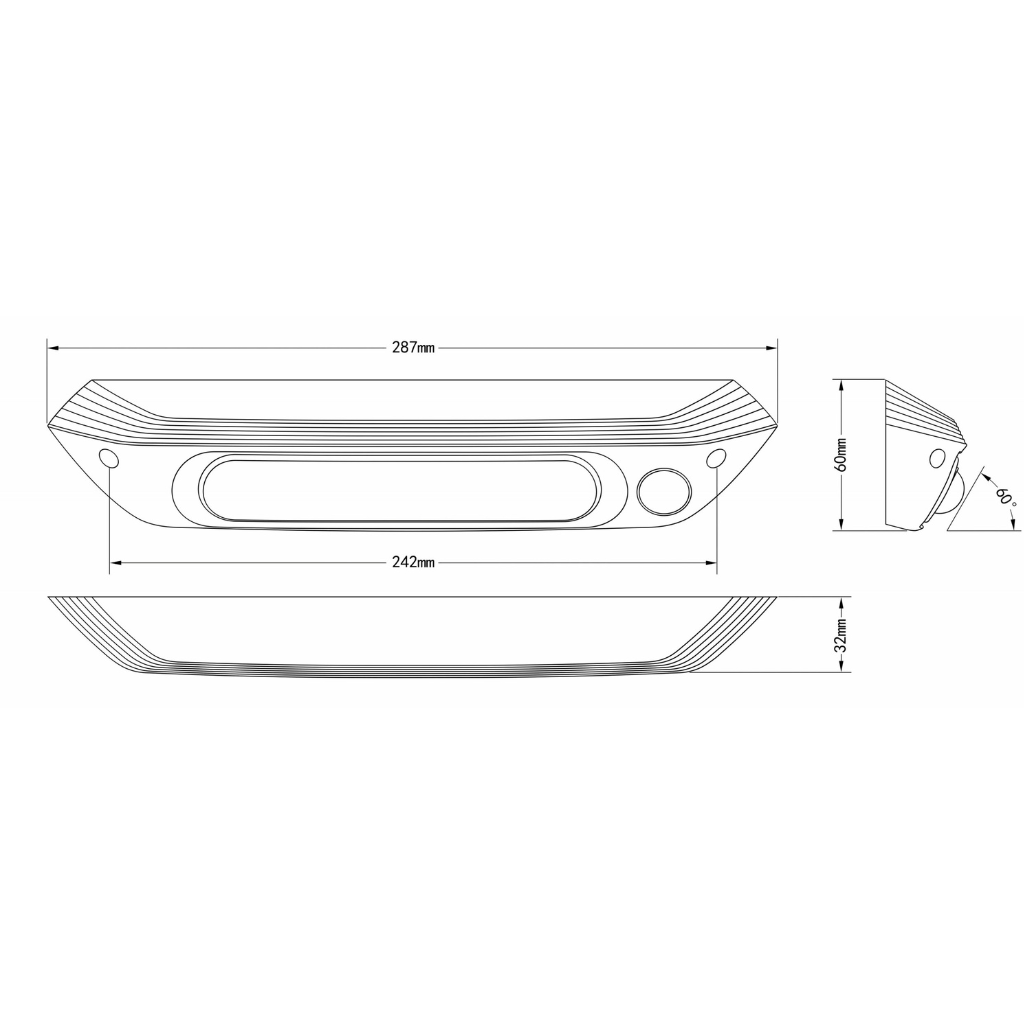 Transeng TRA-LEDAW287W-DIM Dimmable White 287mm Dual 12V Awning Light with Switch