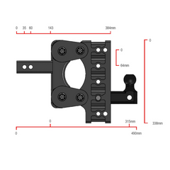 Gen-Y Hitch GHM-1225-A57 2" Shank, 7.5" Drop, 7,000 KG Torsion-Flex Hitch, Versa-Ball (50 MM & 70 MM) & Pintle